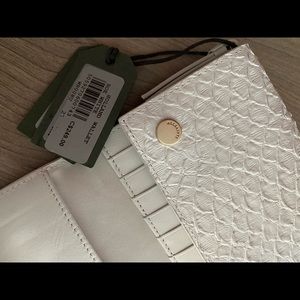 AllSaints leather Holland wallet in roe white